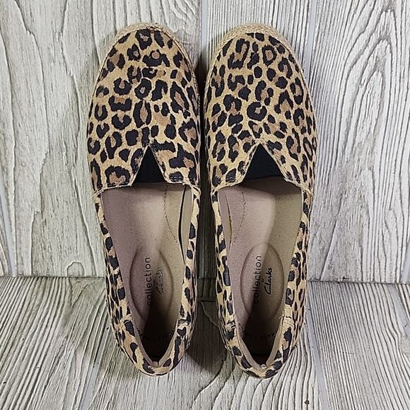 Clarks Danelly Sky Leopoard Print Espadrille Slip On Flats Womens Size 6 NEW - Picture 6 of 11